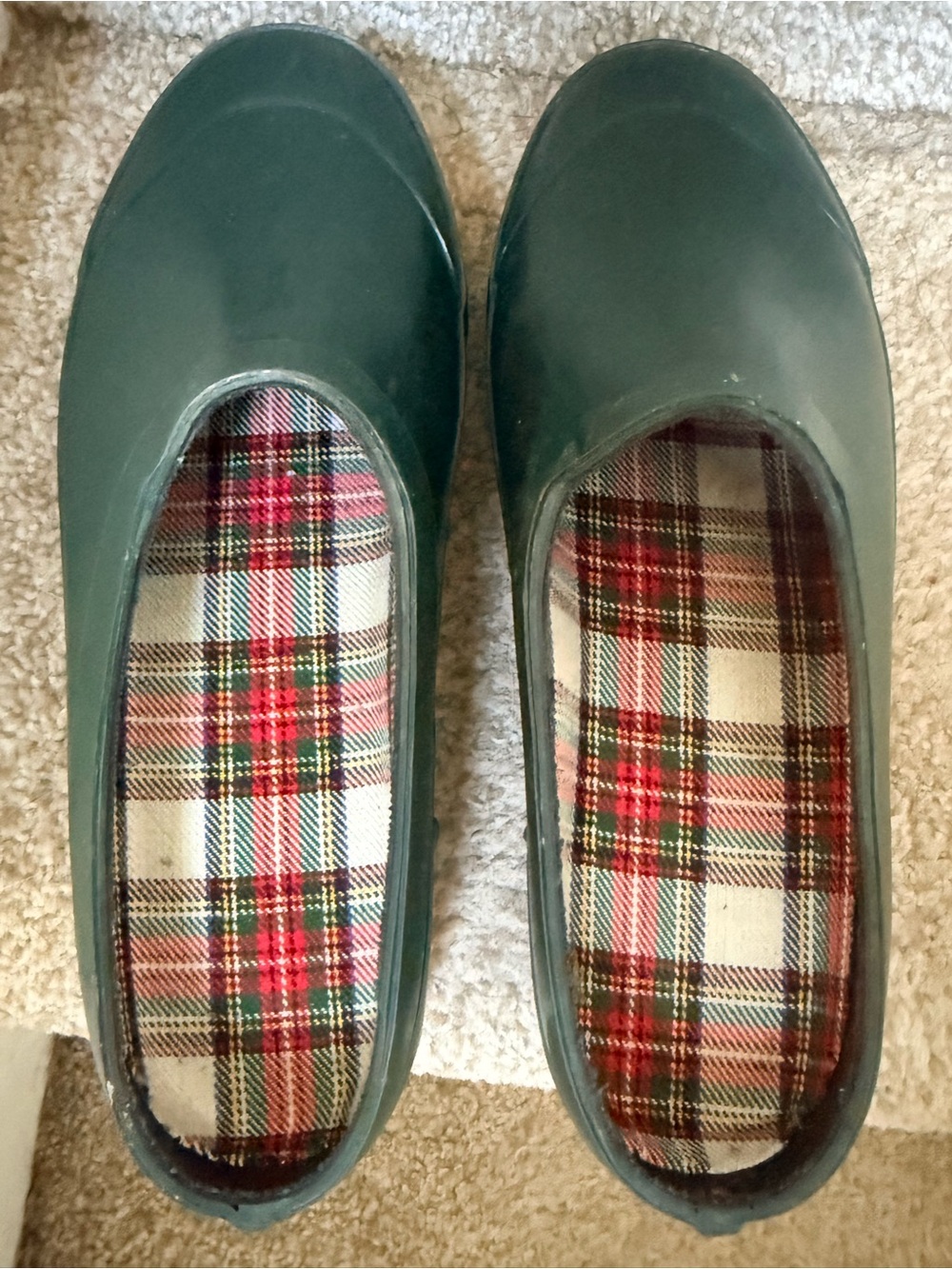 Women’s Lands End Green Slip-On Garden Rain Shoes